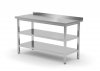 Stół przyścienny z dwiema półkami 700 x 700 x 850 mm POLGAST 103077/2 103077/2